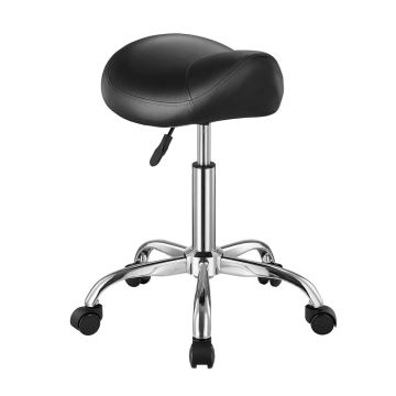 Seglu formas ergonomisks krēsls ar riteņiem, regulējams, melna PU āda