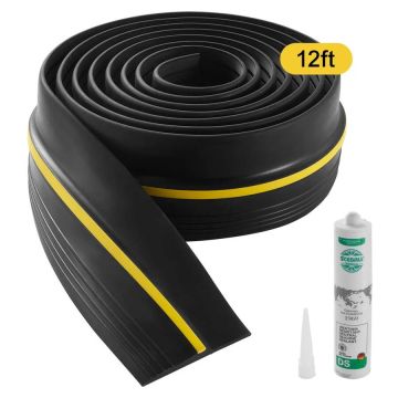 Garāžas durvju blīvējums, 12 pēdas, melns, PVC