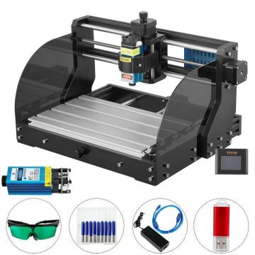 Мини-фрезерно-гравировальный станок с ЧПУ CNC 3018 Pro, 3 оси, 300×180×45 мм, мощность 5,5 Вт.