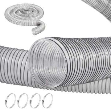 Шланг для сбора пыли, 10,2 см x 609,6 см, ПВХ, прозрачный, гибкий.