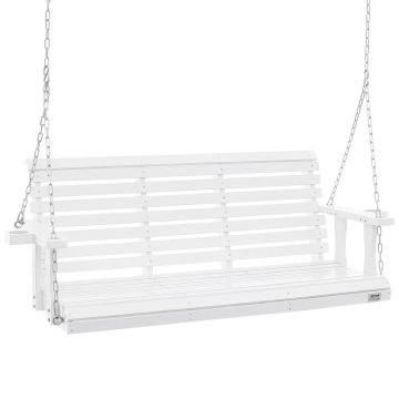 Koka verandas šūpoles sols, 1,5 m, balts, 880 mārciņu kravnesība