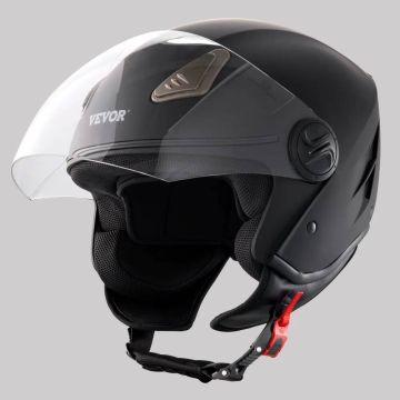Motocikla ķivere ar 3/4 sejas aizsargu, ABS, Bluetooth, maināmas lēcas, DOT apstiprināta