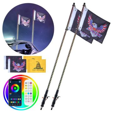 2 gab. 4 pēdu RGB LED loka lukturi ar tālvadības pulti, ūdensizturīgi UTV, ATV, motocikliem