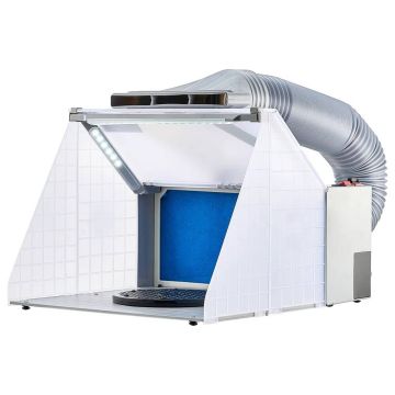 Pārnēsājama krāsošanas kabīne ar airbrush gaismu un ventilatoru