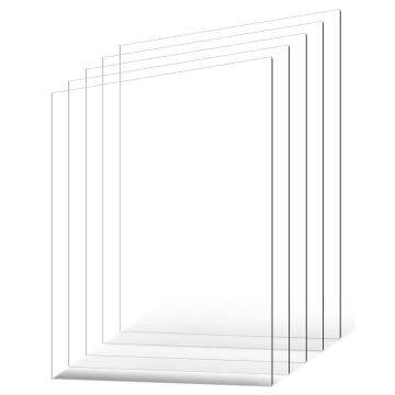 PET plexiglas loksnes, 24x36 collas, caurspīdīgas, 0,04 collas biezas, 5 gab. iepakojumā