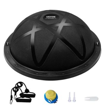 Balance Half Fitness Balance Fitness Trainer, 23 collas, melns, ar pretestības lentēm un pumpi