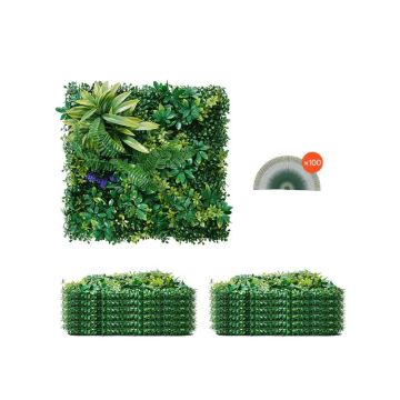 Mākslīgā zāliena sienas paneļi 20x20 collas, 3D zaļumi, 12 gab., sienas dzīvžoga aizslietnis