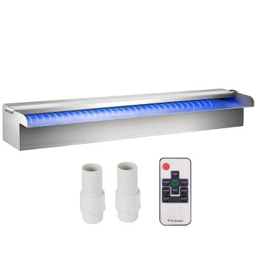 Ūdenskrituma baseina strūklaka taisnstūra formā ar LED gaismu, 60x11,5x8 cm