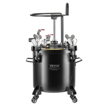 Стальной 20-литровый контейнер для краски под давлением на колесах, 70 psi, регулируемое давление.