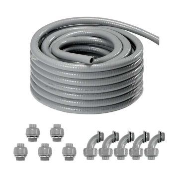 Elastīga PVC elektroinstalācijas caurule 12,7 mm, 30,5 m, nemetāliska