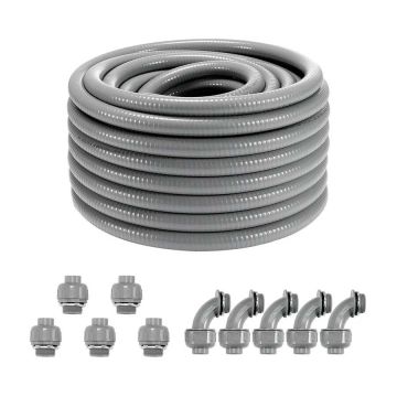 19,1 mm PVC elektroinstalācijas caurule, elastīga, 30,5 m, nemetāliska
