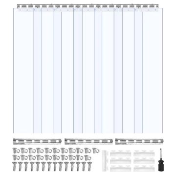 PVC lentes durvju aizkars, 106,7x213,4 cm, caurspīdīgs