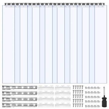 Прозрачная ПВХ-занавеска для дверей, 121,9 x 213,4 см.