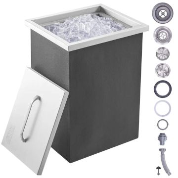 Iebūvējama nerūsējošā tērauda ledus kaste 14" x 12" x 18" (40 l)
