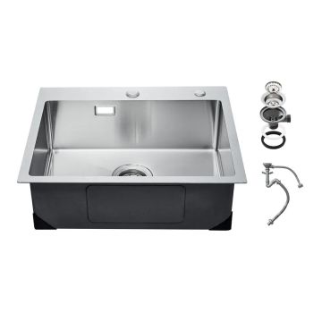 68 cm 304 nerūsējošā tērauda virtuves izlietne ar bļodu, iebūvēta, lauku stila