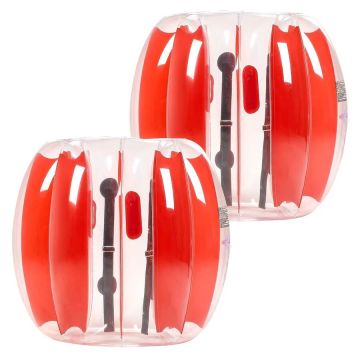 Piepūšamās burbuļbumbas 2 gab., 0,9 m, sarkanas svītras, izturīgs PVC