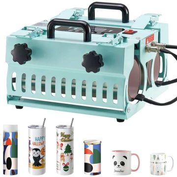 Krūzīšu termopreses mašīna ar 2 sildītājiem, sublimācija