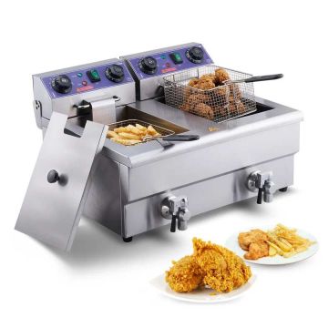 Komerciāla elektriskā fritētava, 6000 W, 2 tvertnes