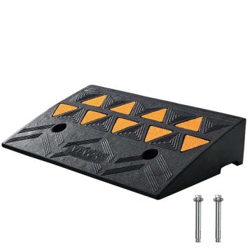 Резиновый въездной пандус с бордюром, 4,25 x 11,8 x 19,7 дюймов, грузоподъемность 15 т.