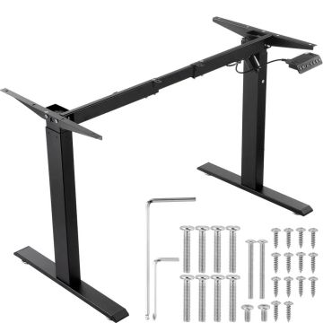 Augstumā regulējams galda rāmis, melns, 70–117x95–158 cm