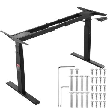 Elektriski regulējams rakstāmgalda rāmis, divmotoru, 65-129 cm, melns