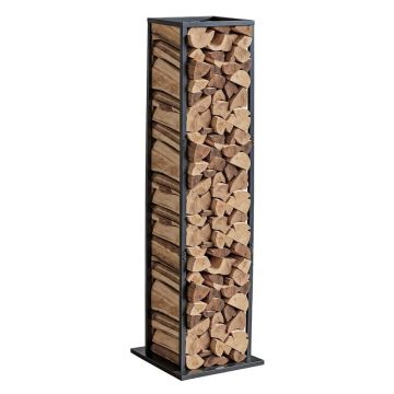 Pulverkrāsota tērauda malkas plaukts, 33 × 32 × 112 cm, 45 kg celtspēja