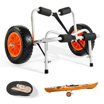 Salokāms kajaku ratiņi 113,4 kg, gumijas riepas 25,4 cm, ar siksnu