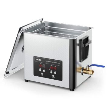 10 l ultraskaņas tīrītājs no nerūsējošā tērauda, ​​180 W, digitālais displejs