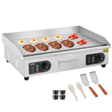 Elektriskā komerciālā fritieri 4000W, nerūsējošā tērauda, ​​regulējama temperatūra 122–572℉, 26x16 cm