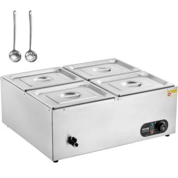 Elektriskais tvaicētājs ar 4 pannām no nerūsējošā tērauda, ​​1500 W, sudrabkrāsas
