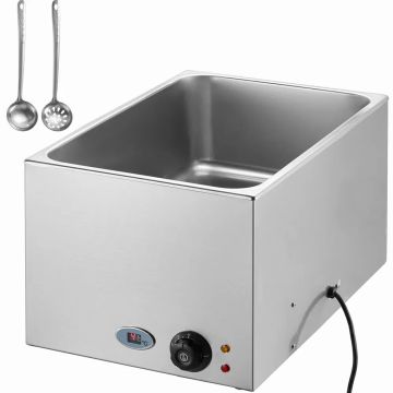 Komerciāls elektriskais bain-marie ēdiena sildītājs, 18 l, nerūsējošā tērauda