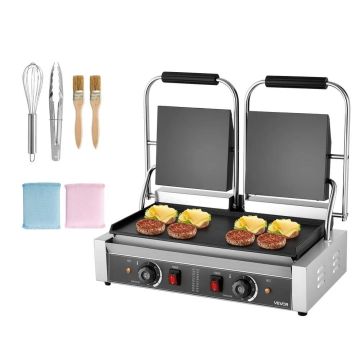 Profesionālā elektriskā panini spiede, 3600 W, nerūsējošā tērauda, ​​485 x 230 mm
