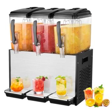 Komerciāls nerūsējošā tērauda dzērienu dozators ar 3 tvertnēm, 3x12 l, 370 W, aukstiem dzērieniem