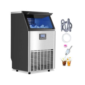 Komerciāls ledus automāts, 100 mārciņas 24 stundās, LED displejs, bāram