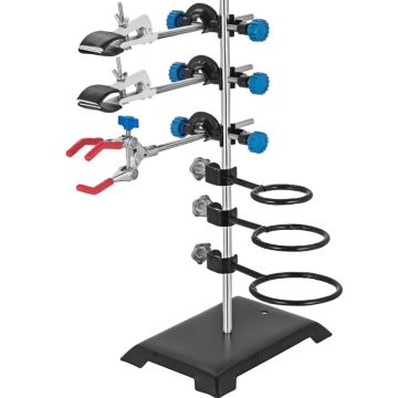 60 cm metāla laboratorijas statīvs ar skavām un atbalstu