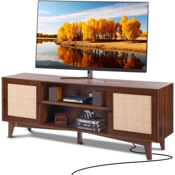Rotangpalmas TV statīvs, 191 cm, valrieksta krāsā