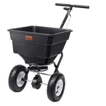 Zāles izkliedētājs 45,4 kg, tērauds, melns, 30,5 cm riteņi