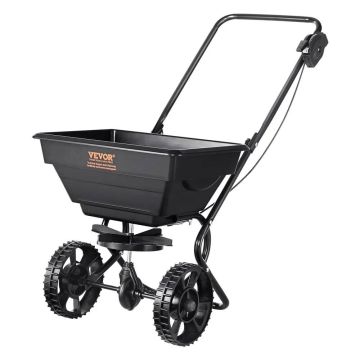 Izkliedētājs 11,3 kg ar tērauda stūmēju un 20,3 cm riteņiem, melns