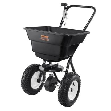 Zāles izkliedētājs ar tērauda stūmēju, 36,3 kg, melns
