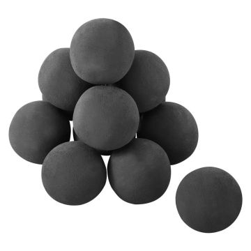 Keramikas uguns bumbiņas, 100 mm, 12 gab., melnas, dekoratīvie akmeņi ugunskuram, plītij, kamīnam