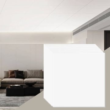 Griestu flīzes PVC putas, 24x24 collas, baltas, 12 gab. iepakojumā