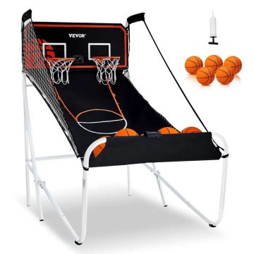 Salokāma elektroniskā basketbola arkādes spēle, 2 spēlētājiem, melna-balta