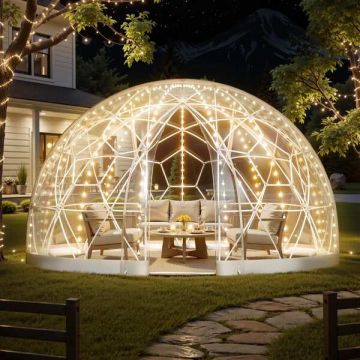 Dārza kupola iglu ar logu, 3,6x2,2 m, PVC telts 4–7 personām.