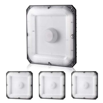 4 LED griestu gaismekļi, 80 W, 5000 K, IP65, 256 x 256 mm