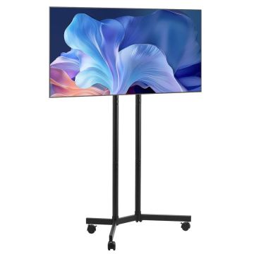 Pārnēsājams televizora un monitora statīvs ar riteņiem, 32-65", regulējams augstums, VESA 400x400 mm, līdz 40 kg