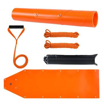 Izturīgas PE ziemeļbriežu ragavas 185x58 cm, 250 kg, ar virvēm un rokturi