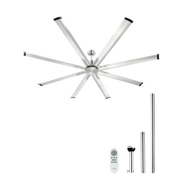 Griestu ventilators 213 cm, 6 ātrumi, alumīnijs, pulēts niķelis