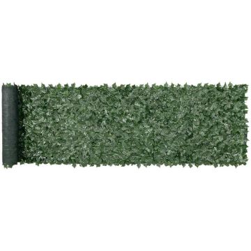 Забор из искусственной зелёной изгороди, увитый плющом, размером 1x4 м.