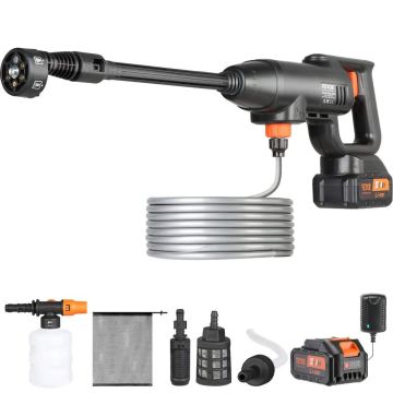 Akumulatora spiediena mazgātājs 580 PSI ar 6 sprauslām, 4,0 Ah akumulatoru