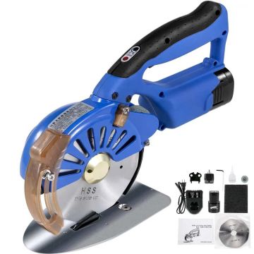 Elektriskais akumulatora rotējošais auduma griezējs 125 mm, vara motors, regulējams ātrums